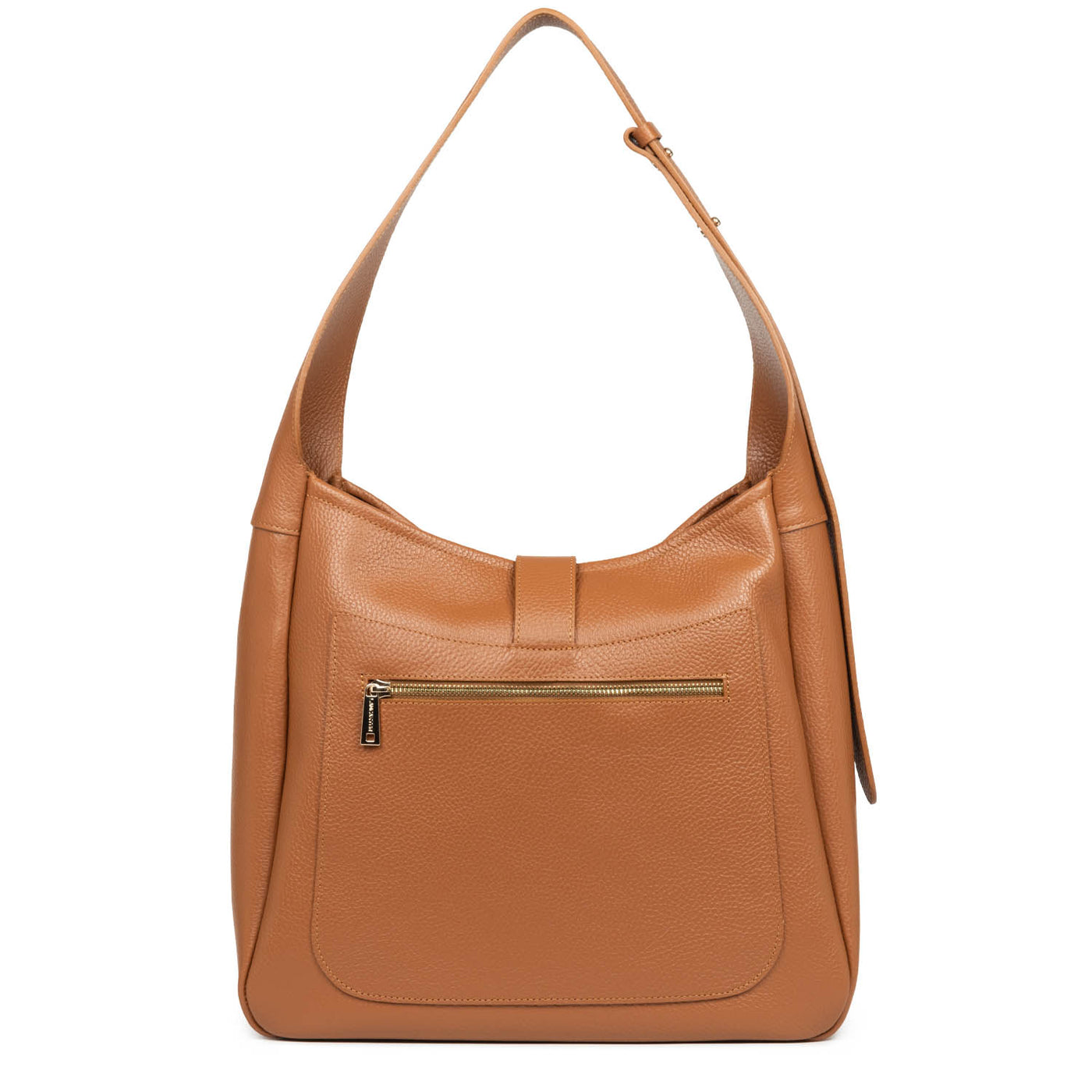 Large bucket bag - Top Double #couleur_camel-in-orange