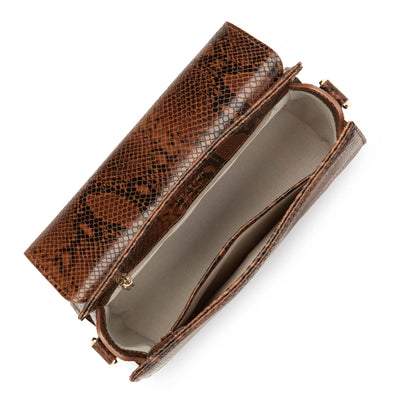 Baguette bag - Exo Evenly #couleur_cognac-python