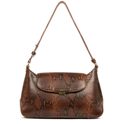 Baguette bag - Exo Evenly #couleur_cognac-python