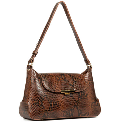 Baguette bag - Exo Evenly #couleur_cognac-python