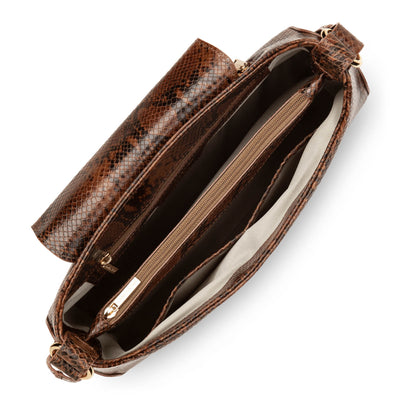 Baguette bag - Exo Evenly #couleur_cognac-python