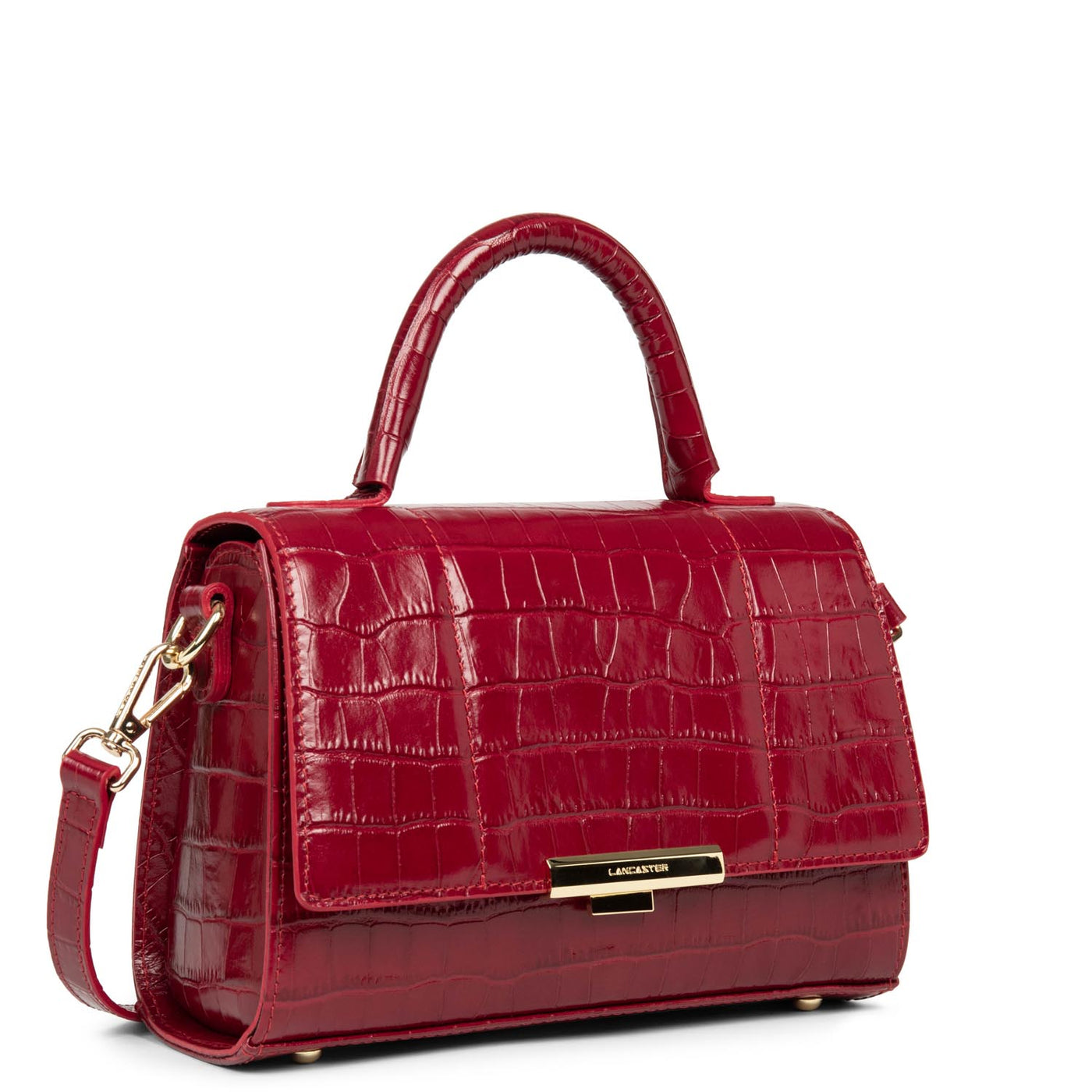 small handbag - exotic trinity #couleur_carmin-croco