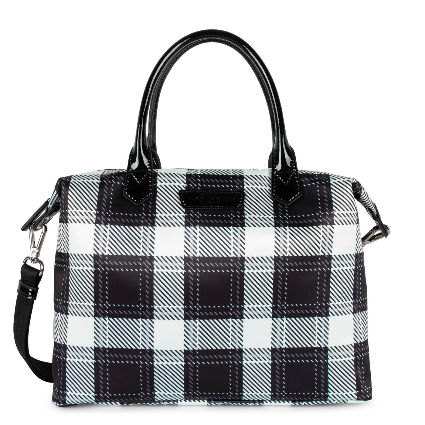 m handbag - basic verni #couleur_noir-tartan