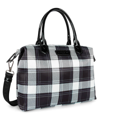 m handbag - basic verni #couleur_noir-tartan