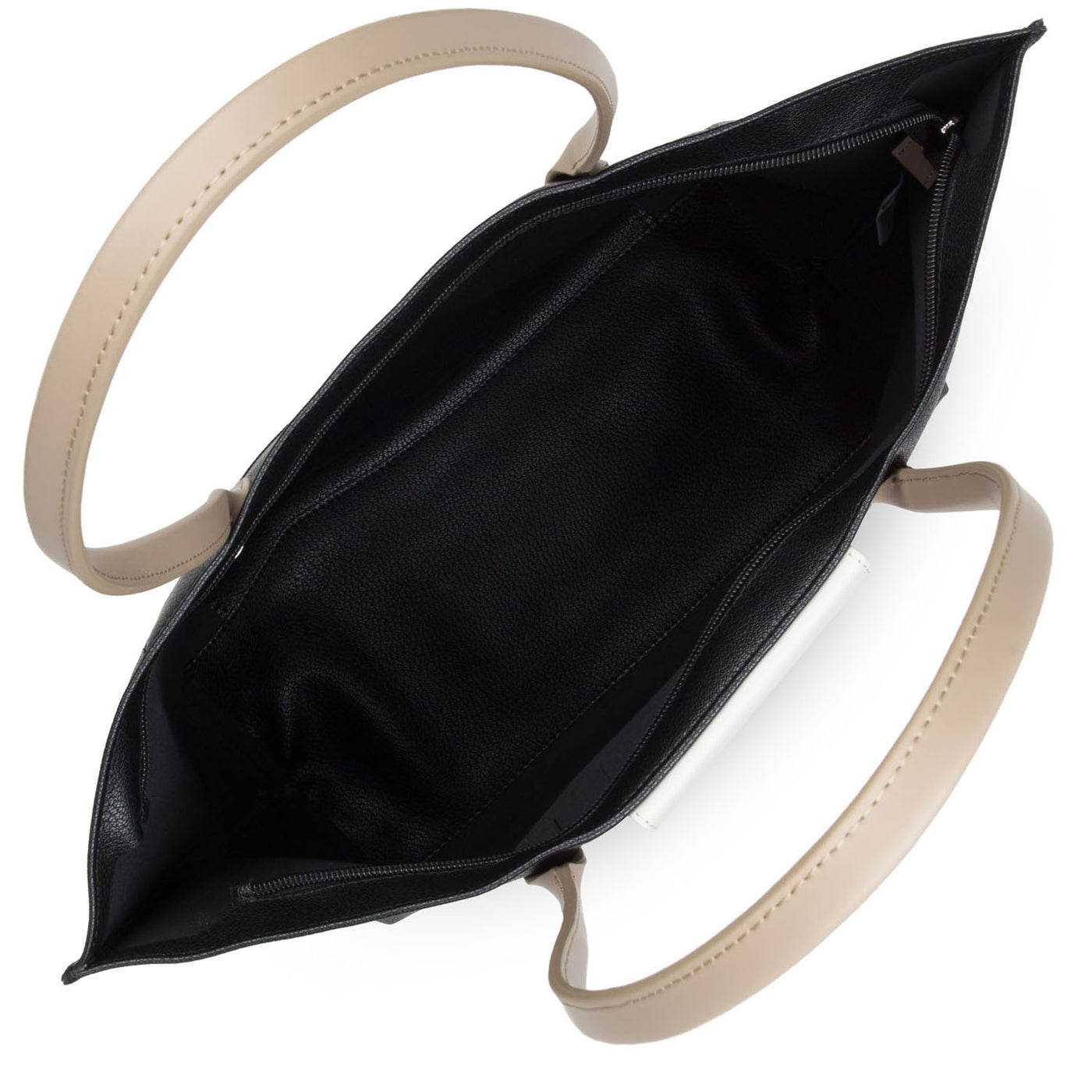 large tote bag - maya #couleur_noir-ecru-nude
