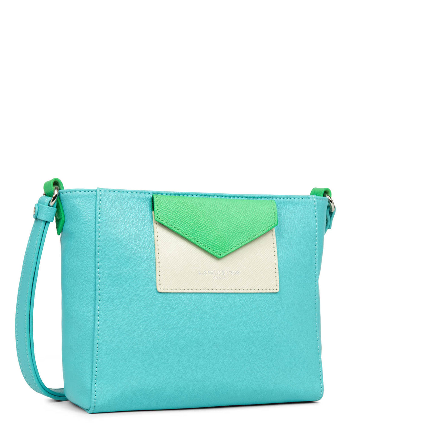 crossbody bag - maya #couleur_lagon-ivoire-vert-eco
