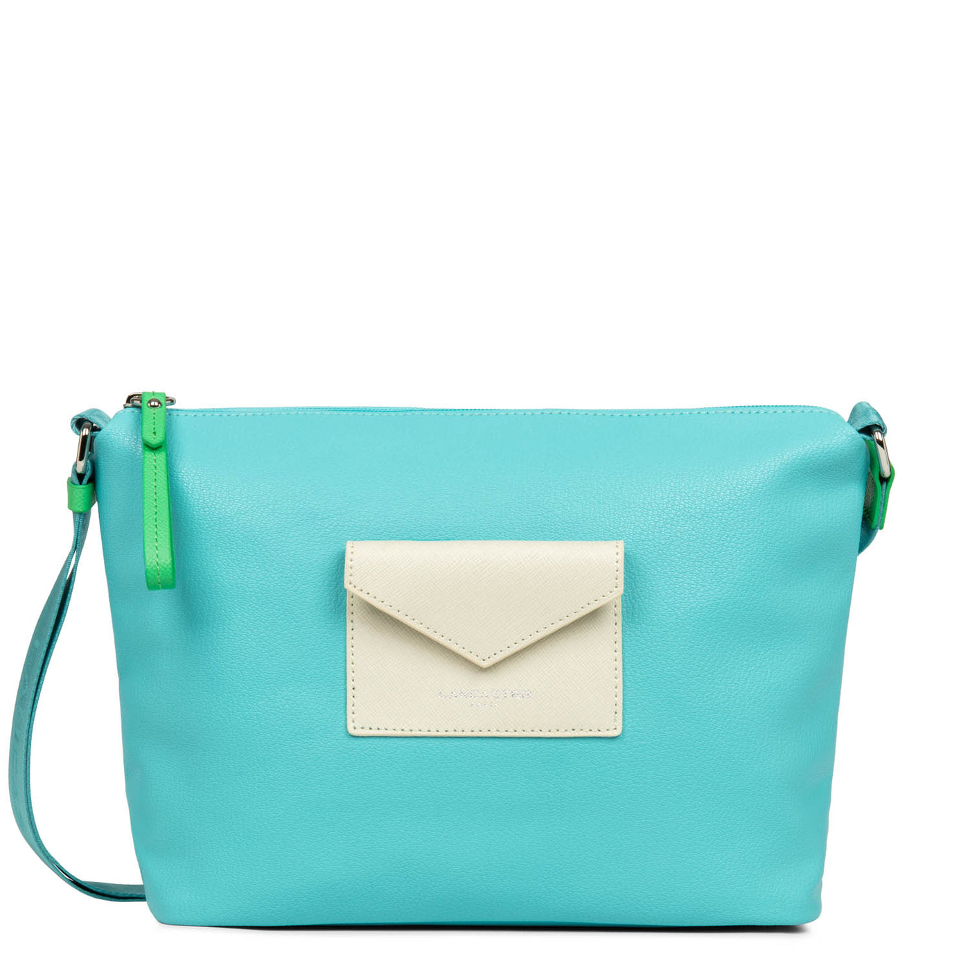 shoulder bag - maya #couleur_lagon-ivoire-vert-eco