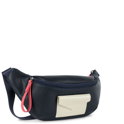 belt bag - maya #couleur_bleu-fonc-blanc-rose