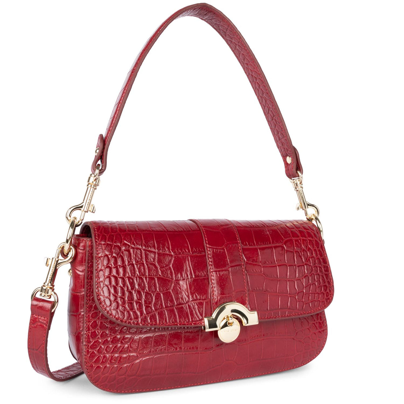 baguette bag - exotic croco cn #couleur_carmin