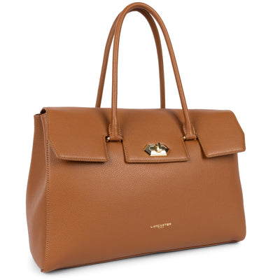 extra large tote bag - foulonné milano #couleur_caramel