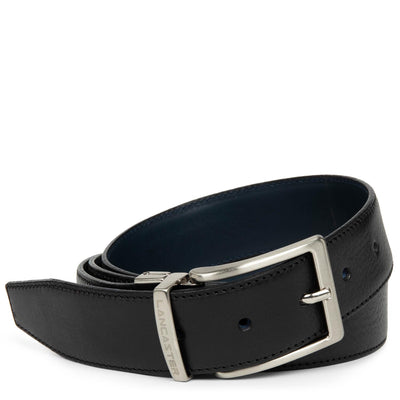 belt - ceinture cuir lisse homme #couleur_noir-bleu
