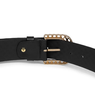 belt - ceinture cuir végétal femme #couleur_noir