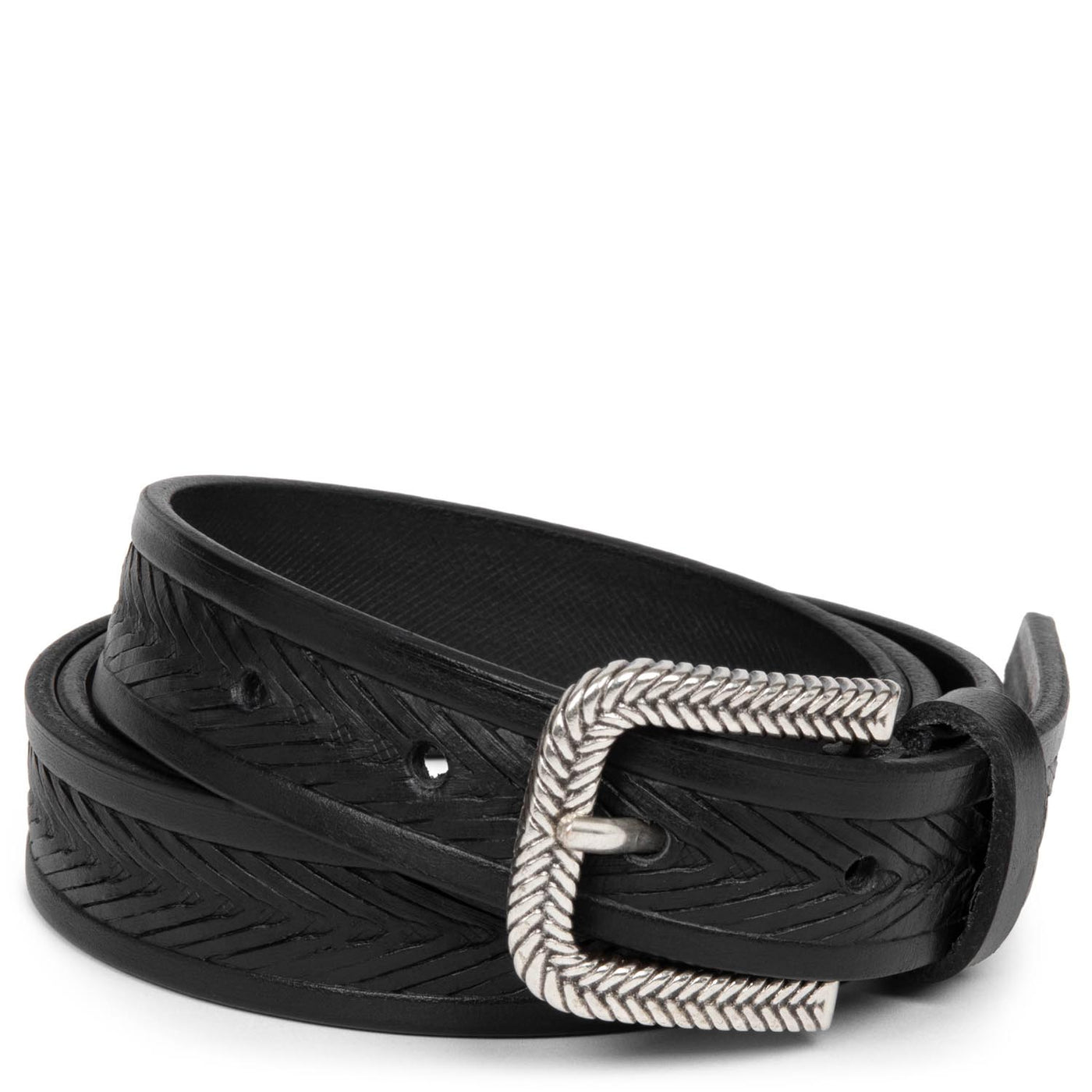 belt - ceinture cuir végétal femme #couleur_noir