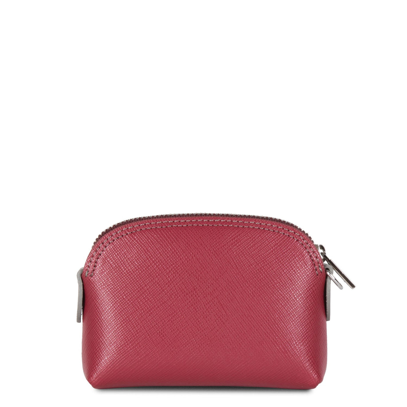 coin purse - saffiano intemporel #couleur_framboise-bordeaux-gris-chaud