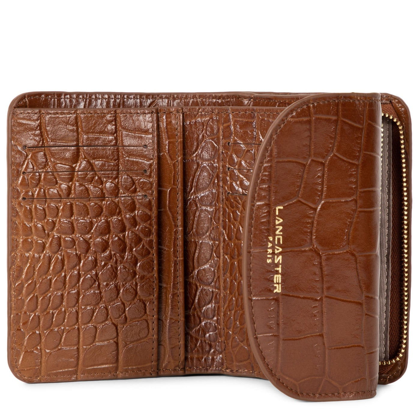 back to back wallet - exotic croco cn #couleur_caramel
