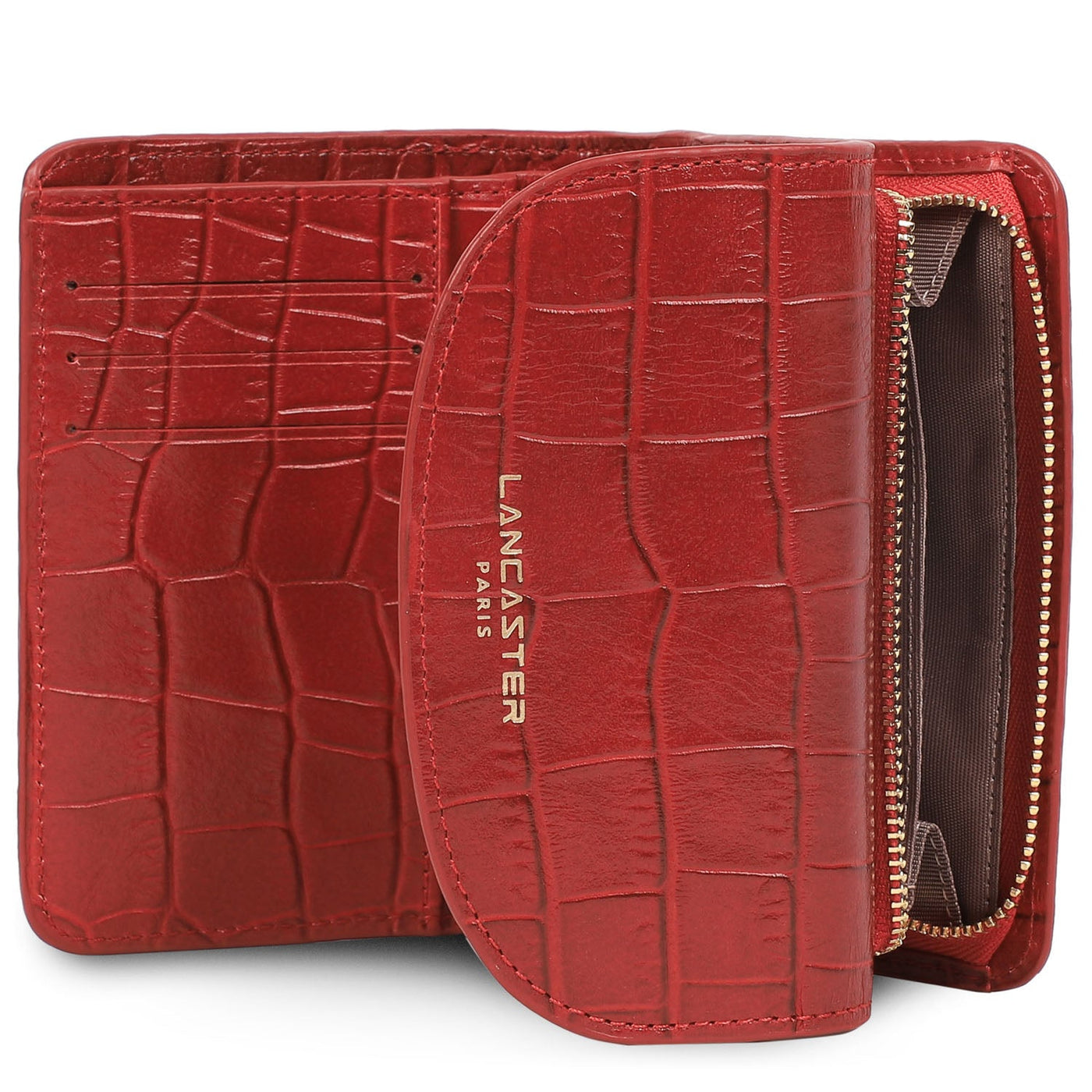 back to back wallet - exotic croco cn #couleur_rouge