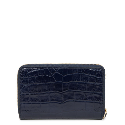 wallet - exotic croco cn #couleur_bleu-fonc