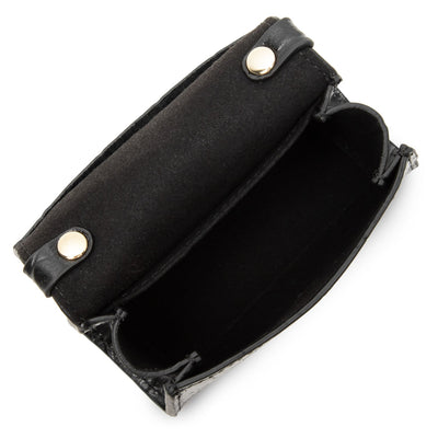 mini coin purse - exotic lézard & croco cn #couleur_noir