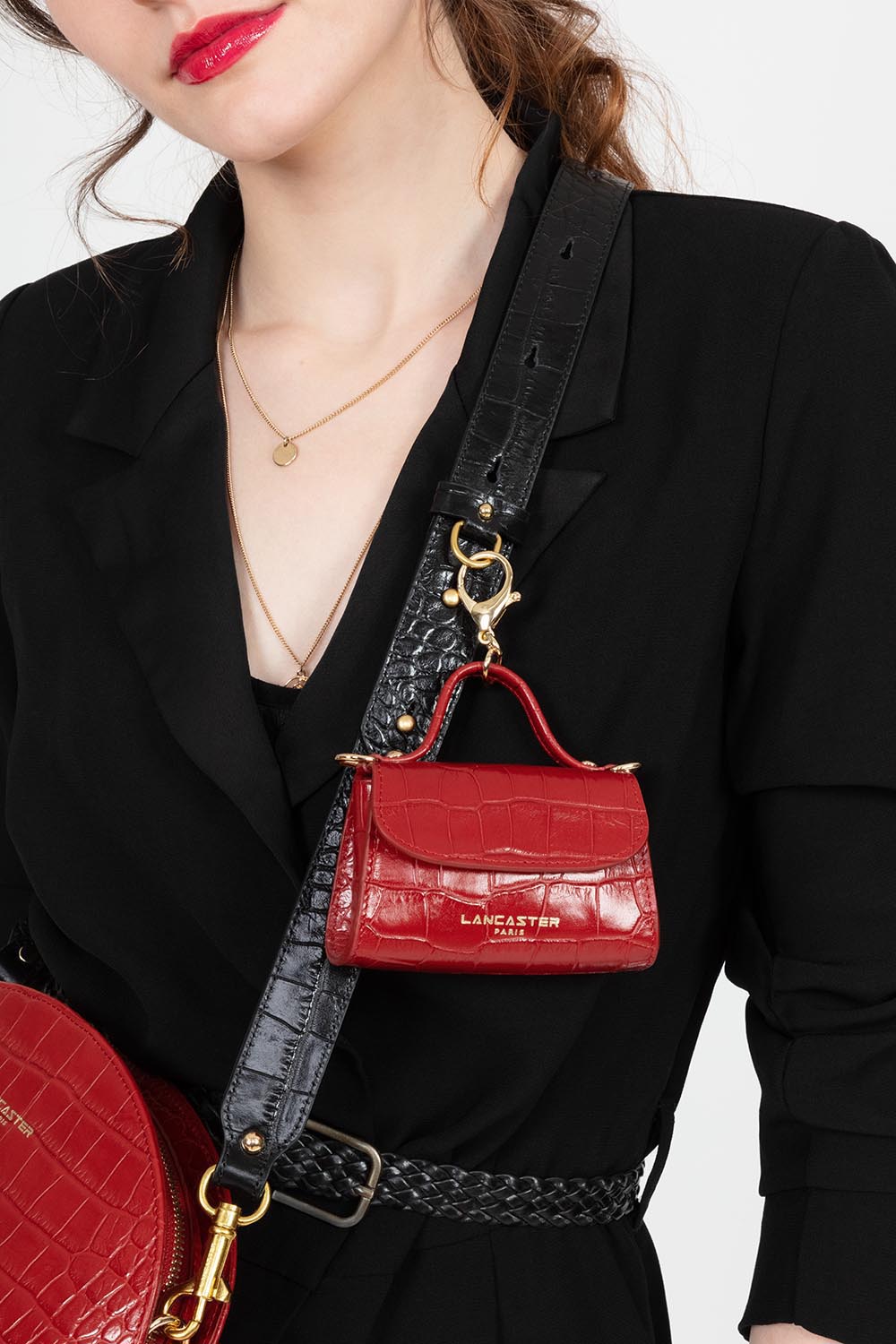 mini coin purse - exotic lézard & croco cn #couleur_rouge