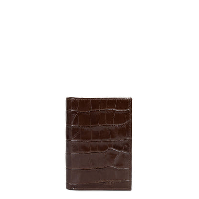 wallet - croco homme #couleur_marron