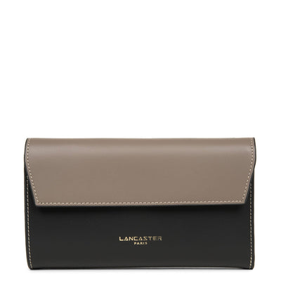 back to back organizer wallet - smooth or #couleur_noir-taupe-nude-fonce