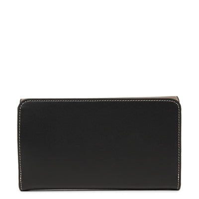 back to back organizer wallet - smooth or #couleur_noir-taupe-nude-fonce