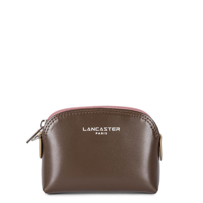 coin purse - smooth #couleur_marron-rose-antic-nude