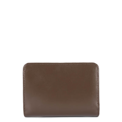 back to back wallet - smooth #couleur_marron-rose-antic-nude
