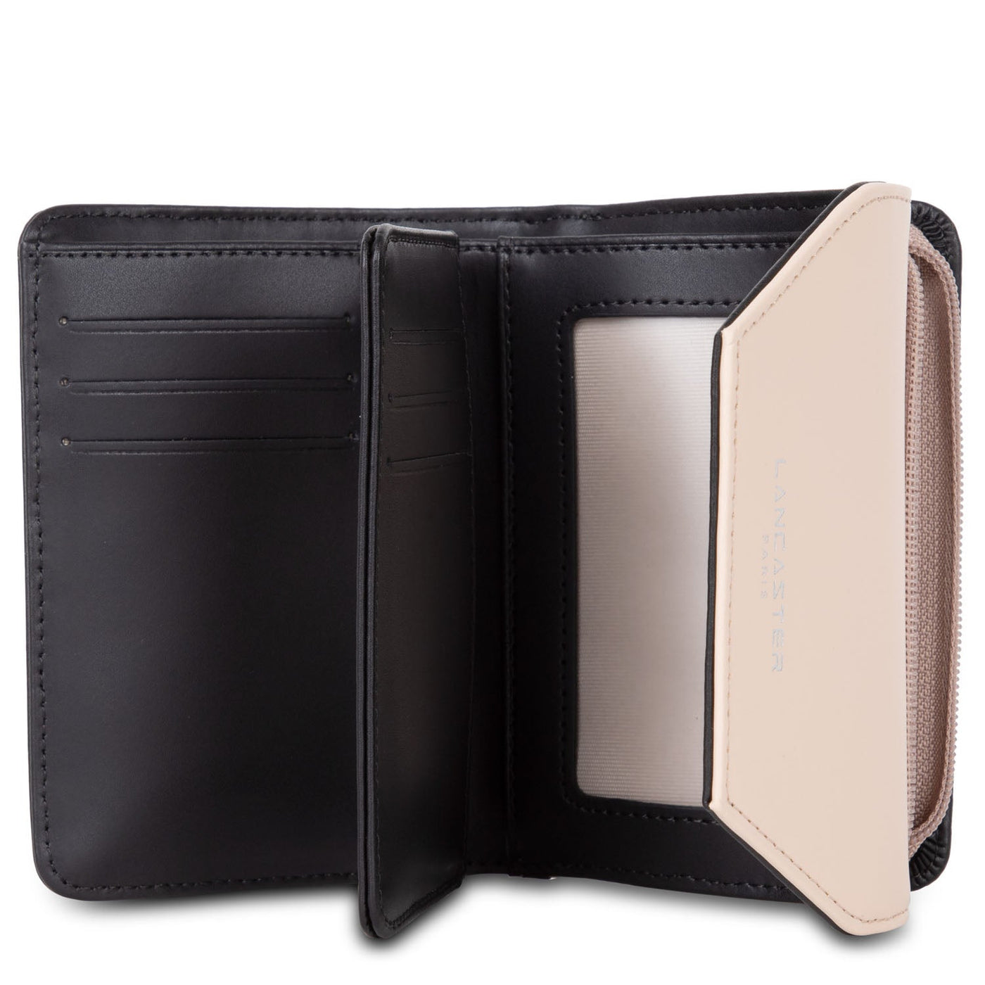 back to back wallet - smooth #couleur_noir-nude-clair-nude-fonc