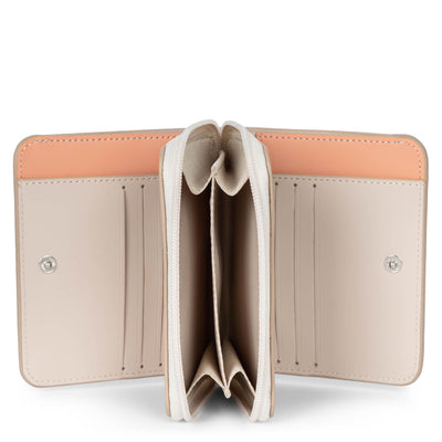 back to back wallet - smooth #couleur_galet-ros-ecru-passion