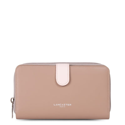 back to back organizer wallet - smooth #couleur_nude-rose-galet-ros