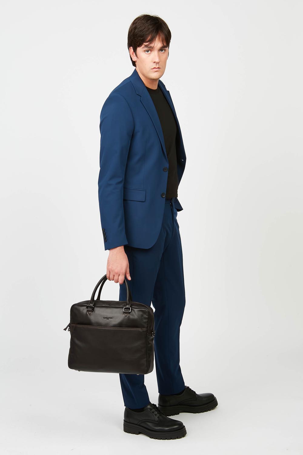 large portfolio document holder bag - soft vintage homme #couleur_marron-jaune