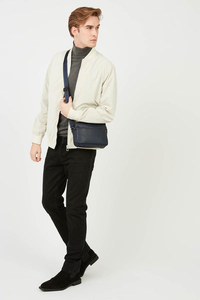 crossbody bag - soft vintage homme #couleur_bleu-fonc-camel
