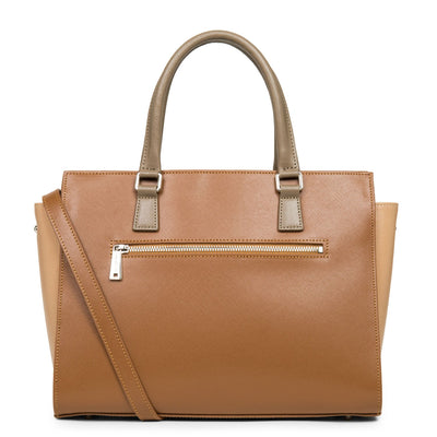 handbag - saffiano intemporel #couleur_camel-nude-vison