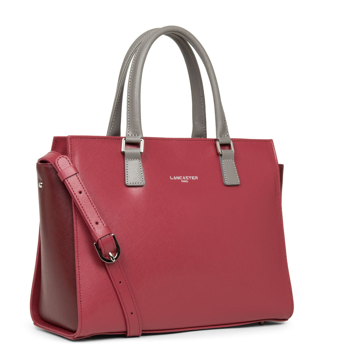 handbag - saffiano intemporel #couleur_framboise-bordeaux-gris-chaud