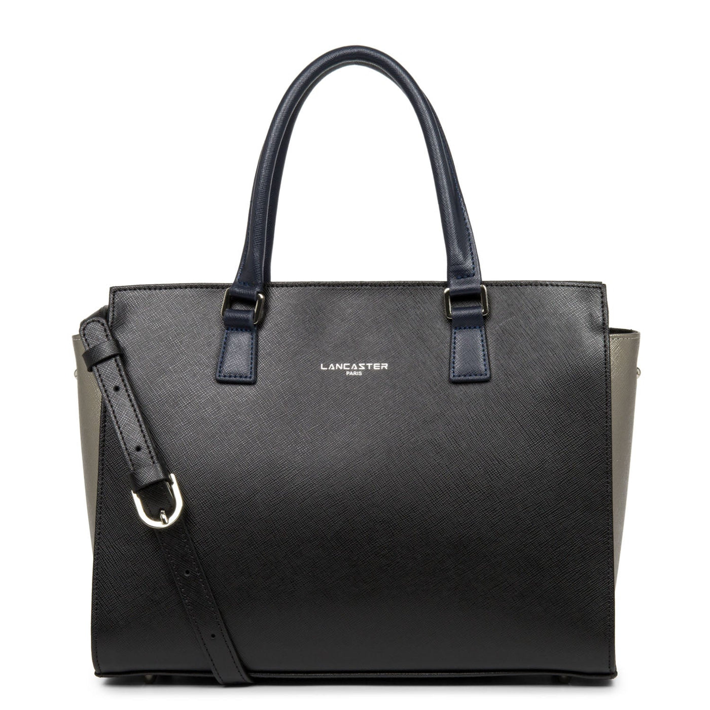 handbag - saffiano intemporel #couleur_noir-gun-mtal-bleu-fonc