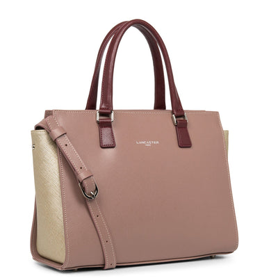 handbag - saffiano intemporel #couleur_rose-antique-champagne-bordeaux