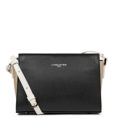 crossbody bag - saffiano intemporel #couleur_noir-champagne-ivoire