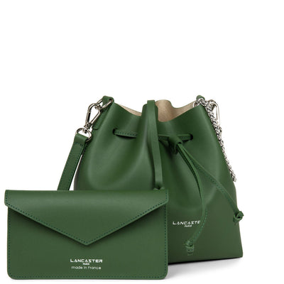 small bucket bag - pur & element city #couleur_vert-pin-in-champagne