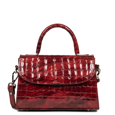 small handbag - croco hors série #couleur_rubis-vernis