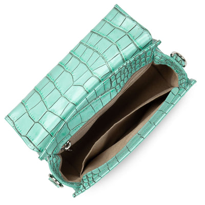 small handbag - croco hors série #couleur_turquoise