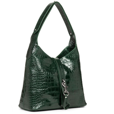 hobo bag - exotic croco fr #couleur_vert-pin