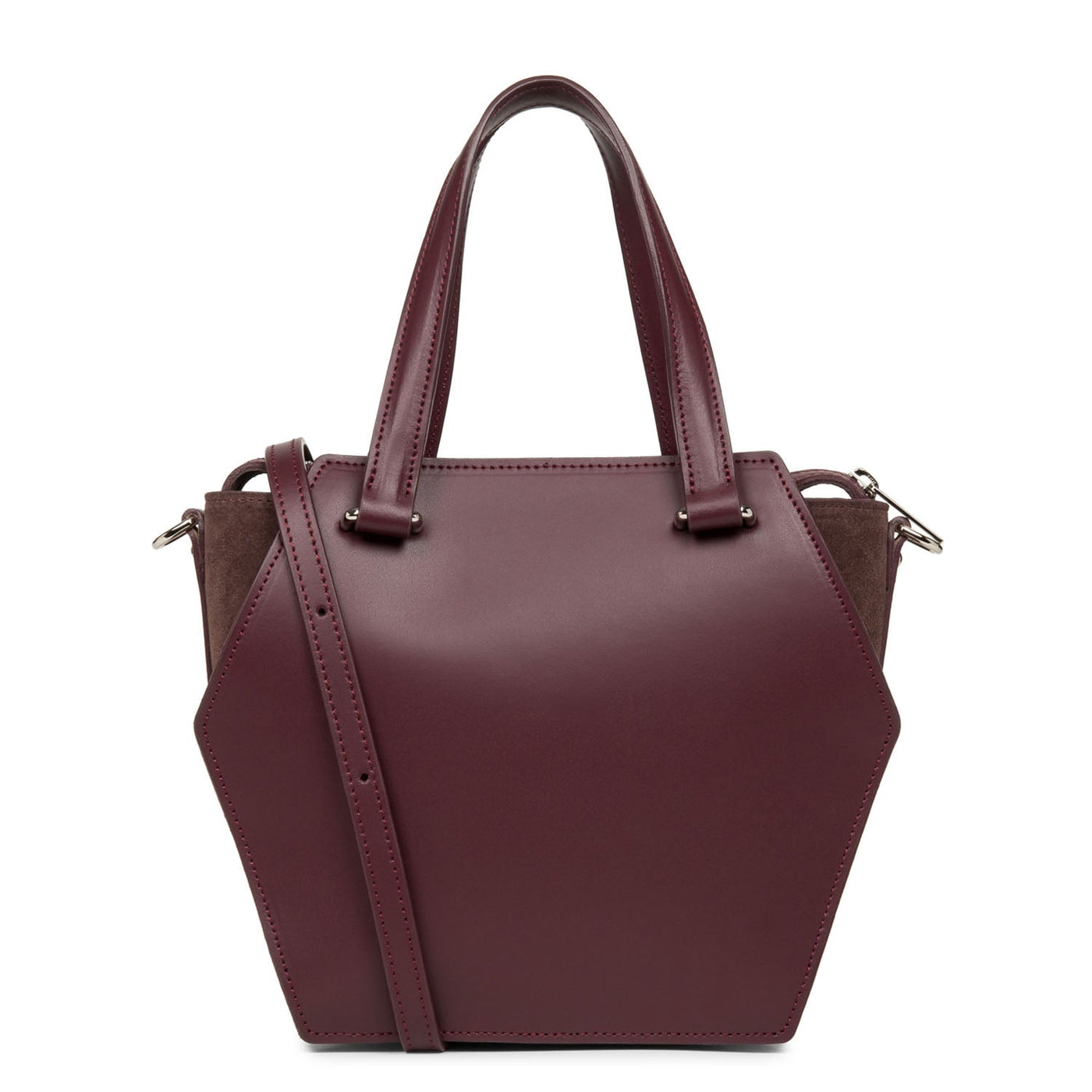 m handbag - smooth ruche #couleur_pourpre