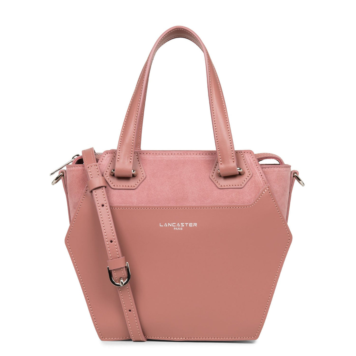 m handbag - smooth ruche #couleur_rose-cendre