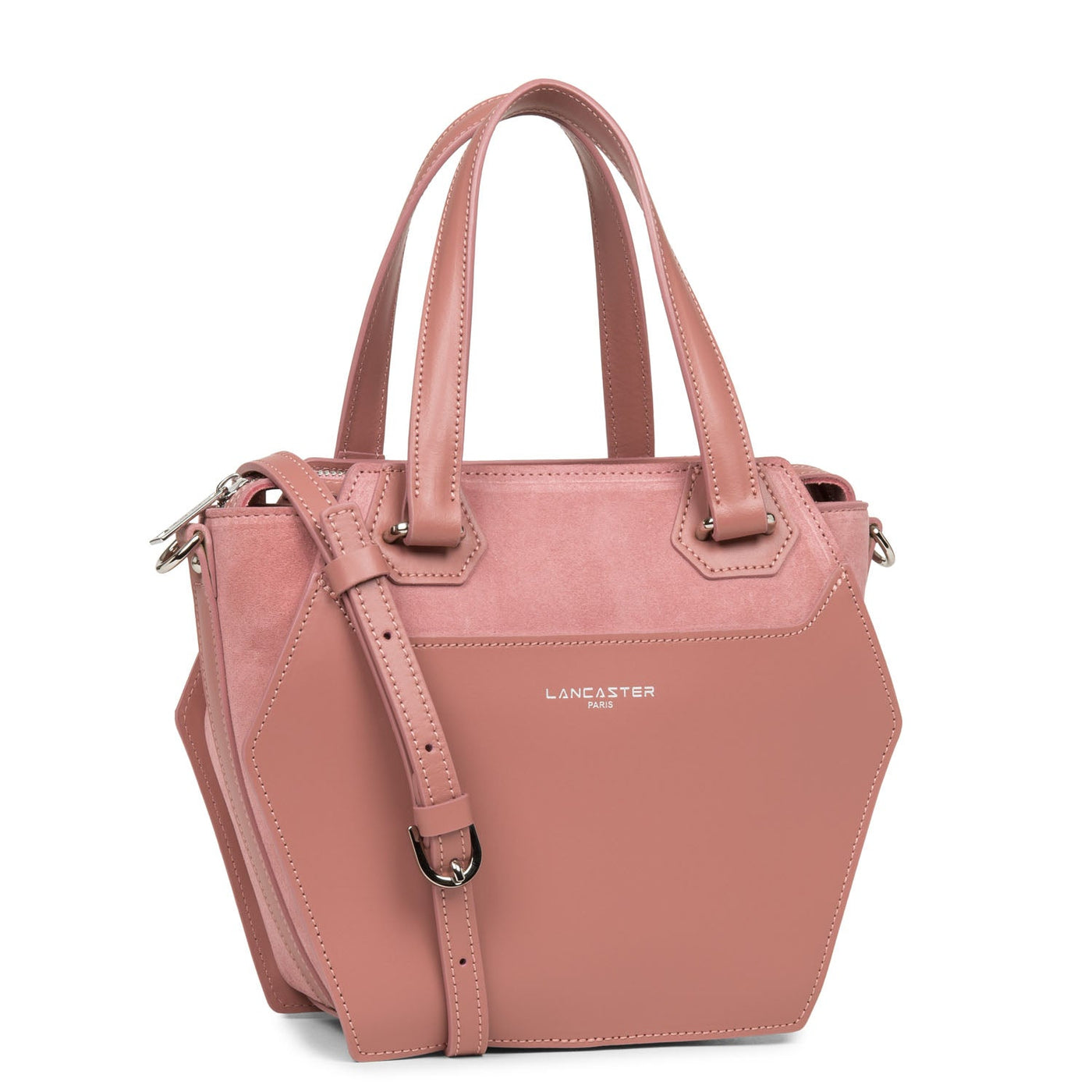 m handbag - smooth ruche #couleur_rose-cendre