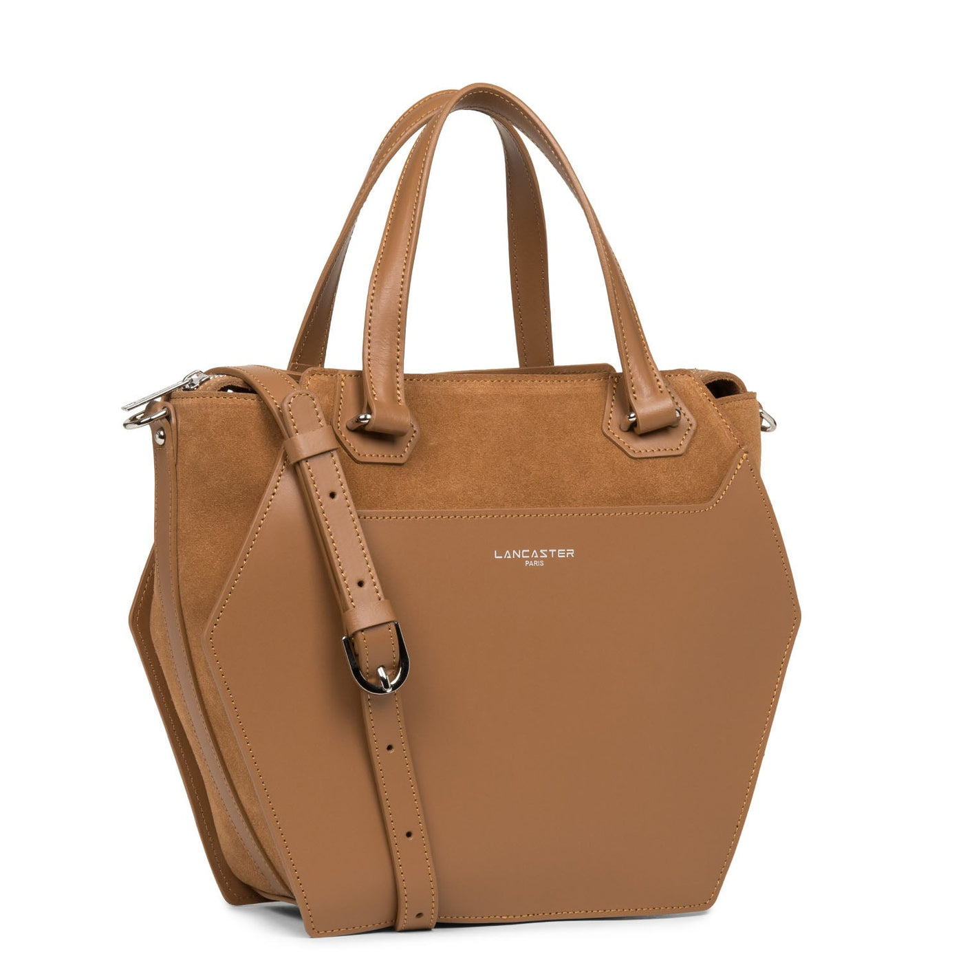 large tote bag - smooth ruche #couleur_camel