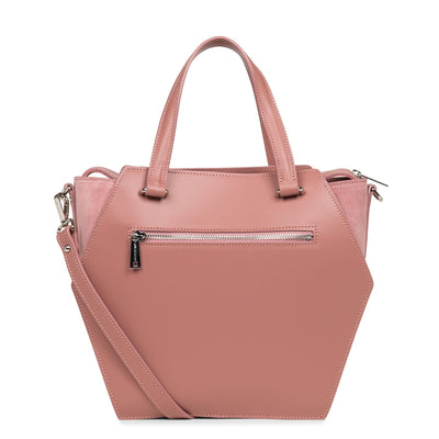 large tote bag - smooth ruche #couleur_rose-cendre