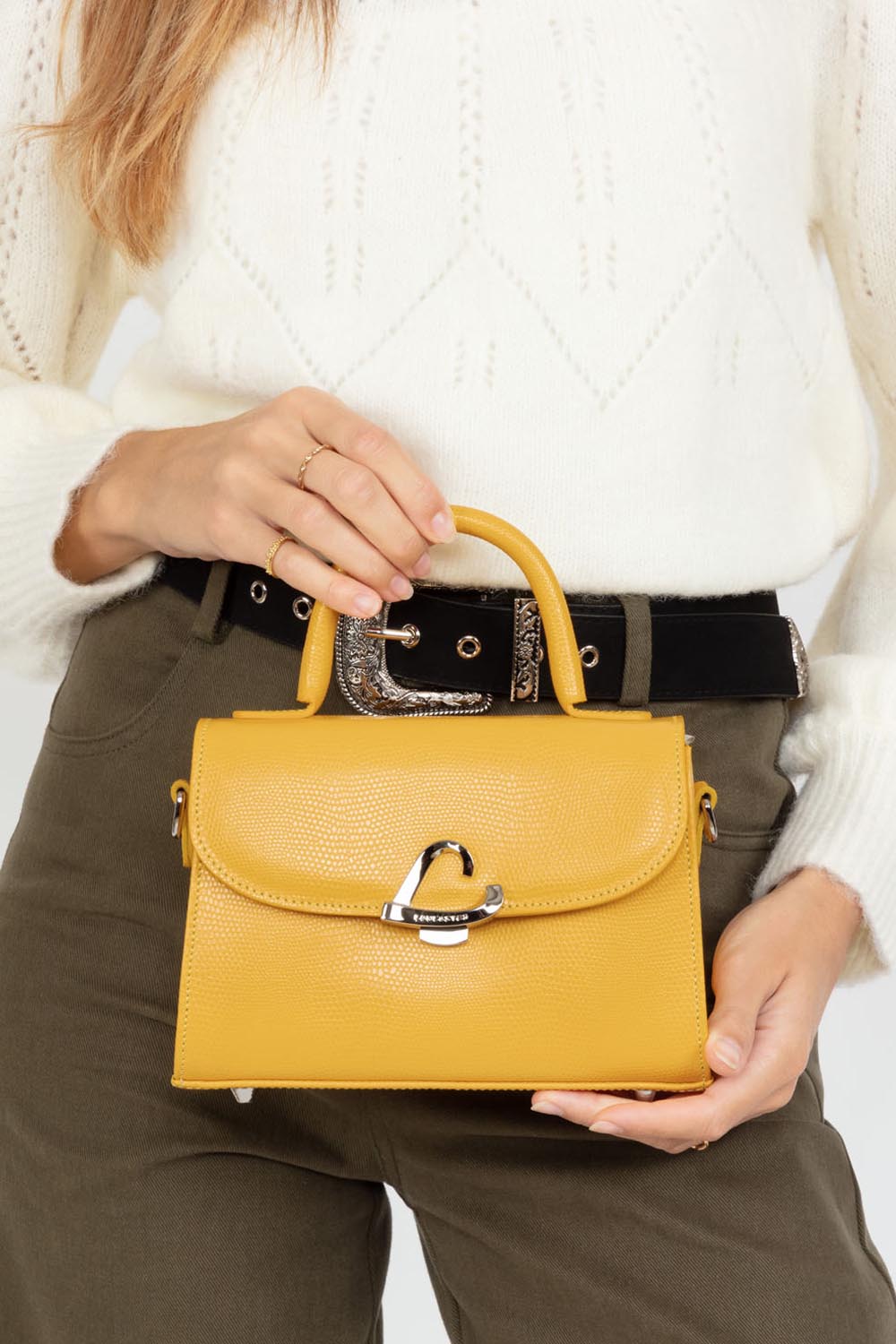 small handbag - lucertola #couleur_jaune