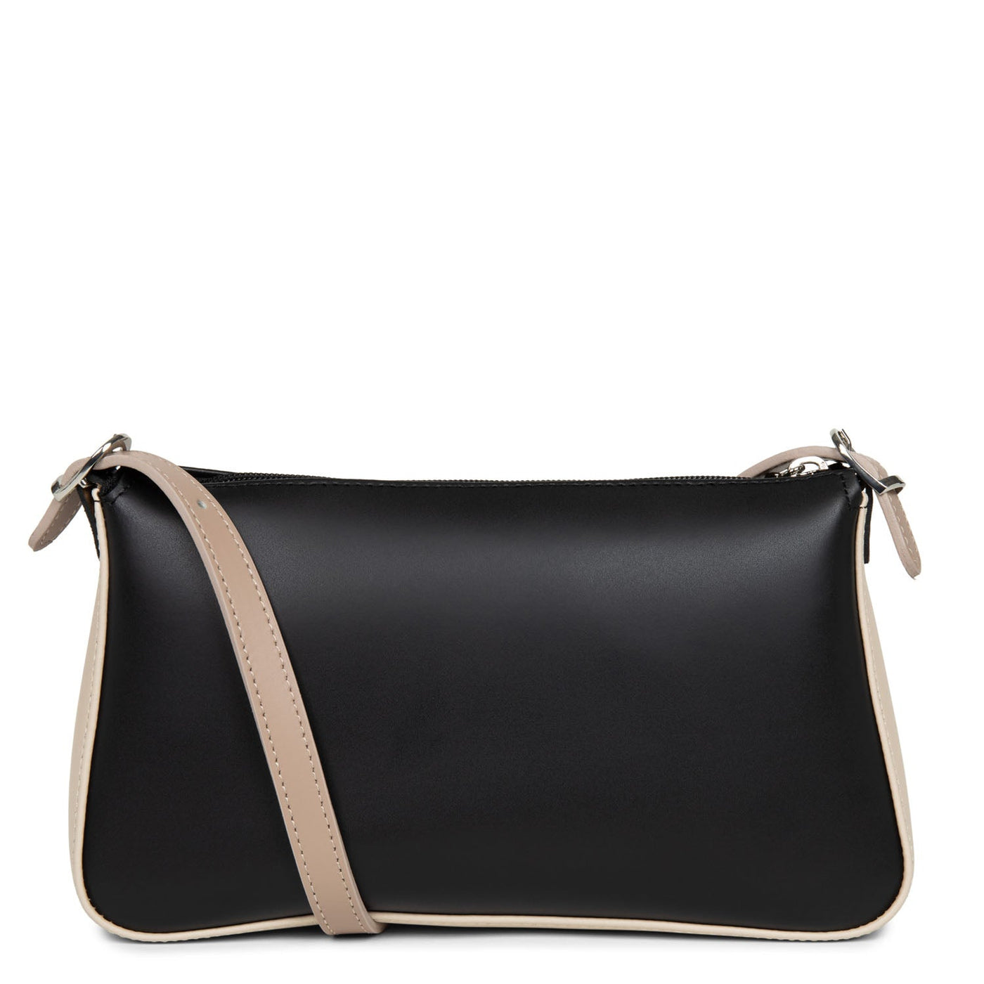 crossbody bag - smooth #couleur_noir-nude-clair-nude-fonc