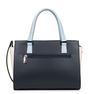 m handbag - smooth #couleur_bleu-fonc-ecru-bleu-ciel